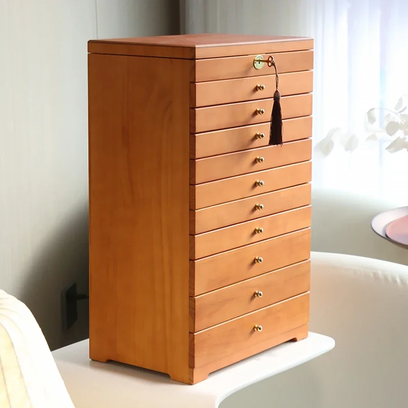 Wooden Jewelry Box, Extremely Large Capacity, Multi-functional Jewelry Storage Box, High-end Velvet Fabric