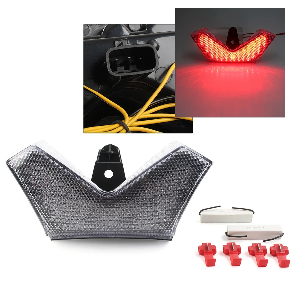 

E-Mark Motorcycle Rear Tail Brake Light LED Turn Signals Lamp For 2006-2010 KAWASAKI NINJA ZX-14R ZX14R Taillight Assembly