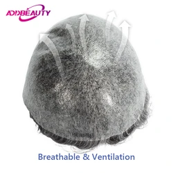 Men capillary prosthesis Knots Man Toupee Full PU0.12mm Thin Skin Natural Human Hairpiece Real Human Hair System Units Hairpiece