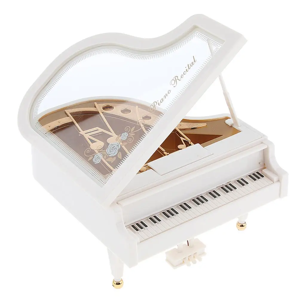 Classical Mechanism Piano Music Boxes Decorative Hand Crank Plastic Music Box for Home