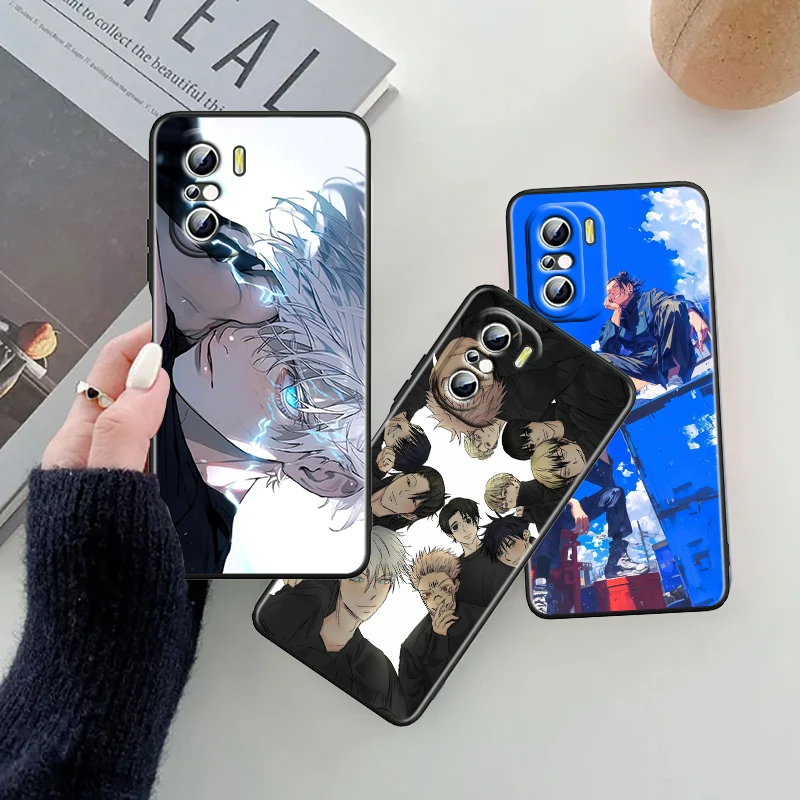 Spell Battle Anime Fashion For Xiaomi Redmi 9A 9C 9AT 10C 9 9T 10 12C 13C A3 12 K60 A1 K50 K40 5G Black TPU Phone Case