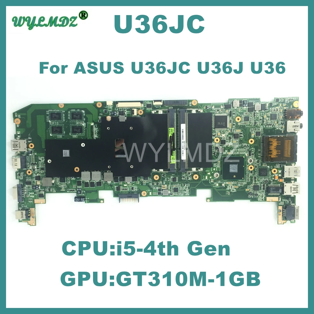 

U36JC Mainboard For ASUS U36JC U36J U36 Laptop i5-4th Gen CPU GT310M GPU Notebook Motherboard 100% Tested OK