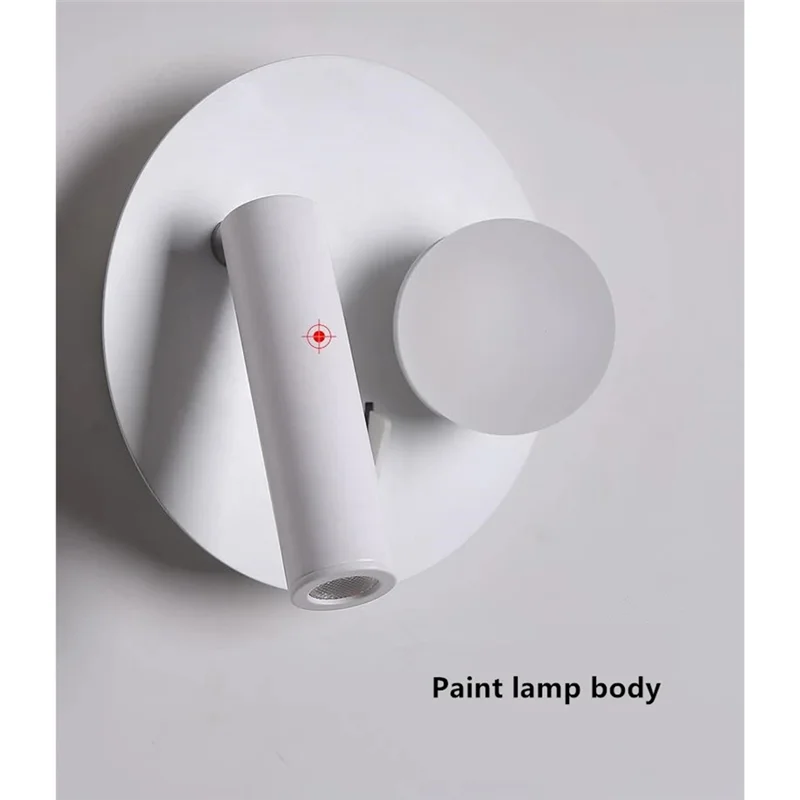 

ABVJ-Adjustable White Wall Lamp With 350° Rotation Backlight, Switch Backlight, Switch