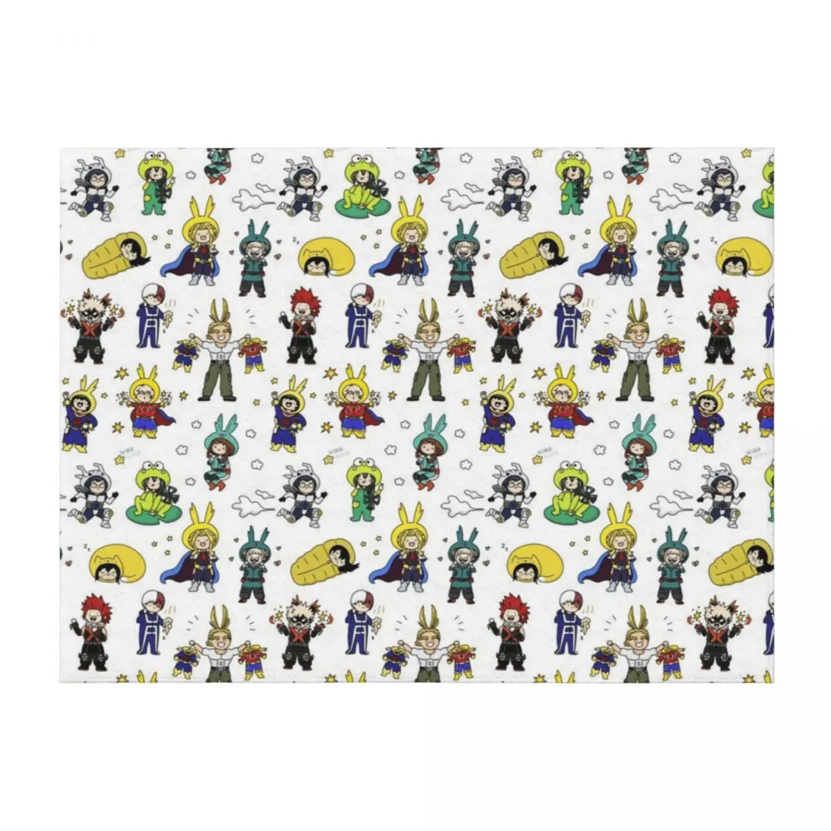 

Onesie For All! BNHA Doodle Throw Blanket Custom Soft Beds Luxury St Beautifuls Blankets