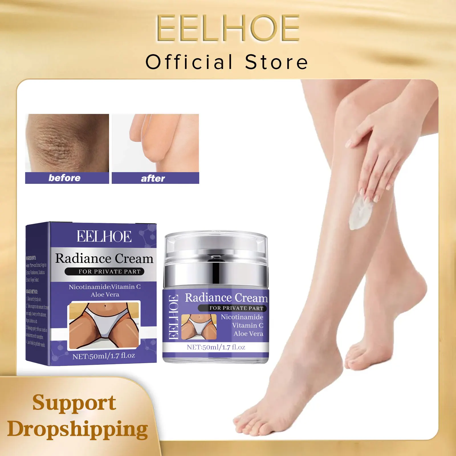 EELHOE Private Parts Whitening Cream Nicotinamide Pigmentation Removal Lightening Dullness Melanin Bleaching Dark Skin Cream