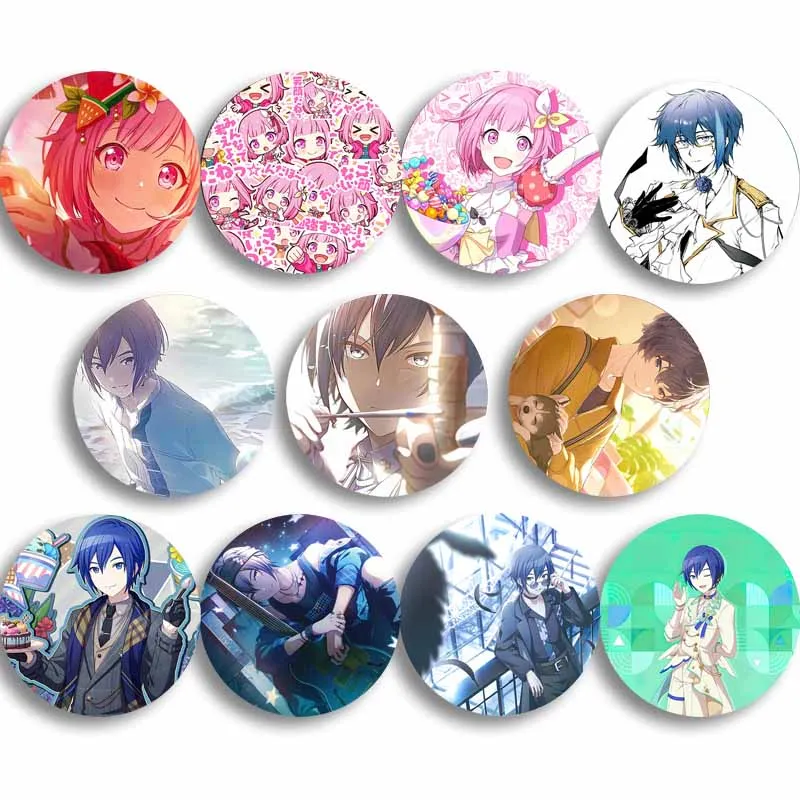 Project SEKAI Anime Otori Emu Rin Badge Cartoon Idol Wonderlands×Showtime Soft Button Pins Handmade Round Brooch Jewelry Gifts