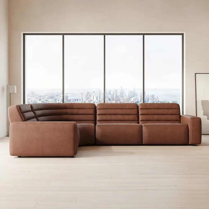 Modern hot-selling luxury PU leather combination sofa set living room apartment electric recliner modern upholstered design