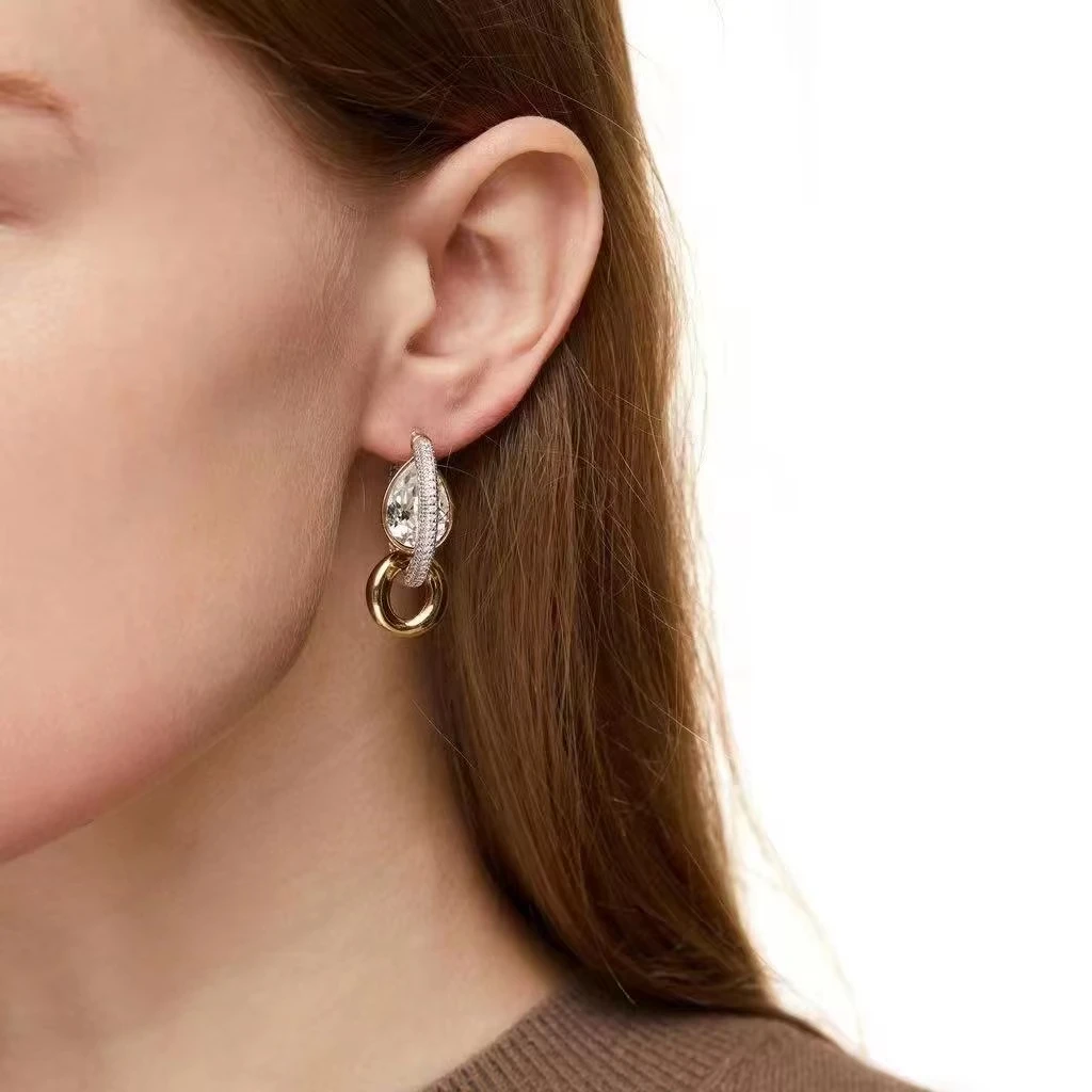 New Fashion Europe Gold Silver Diamond Crystal Knotted Earrings Woman Charm Exquisite Gift Jewelry Trend - Image 6