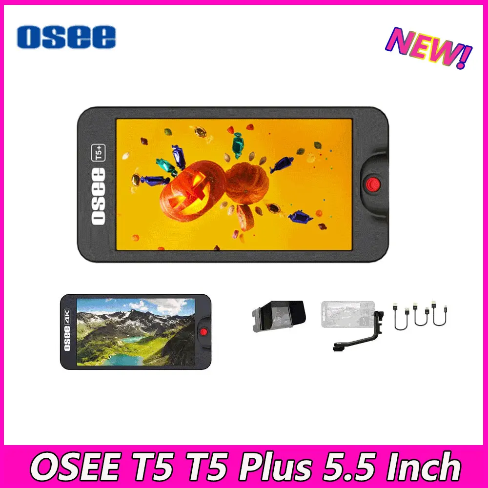 

OSEE T5 T5 Plus 5.5 Inch DSLR Camera Monitor Kit 3D Lut1920x1080 IPS FHD 4K HDMI-compatible Tilt Arm and Sunshade New