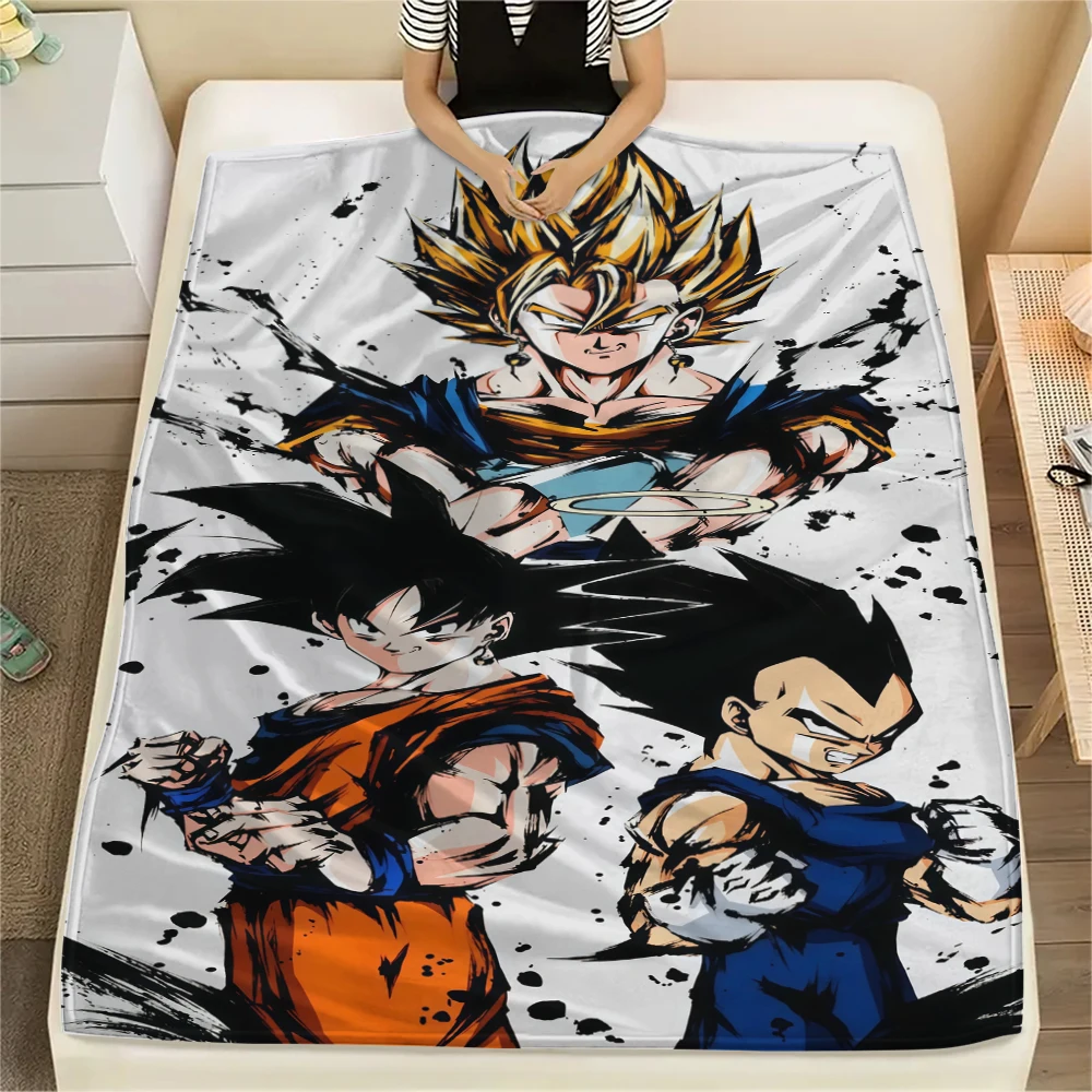 Dragon Ball Son Goku Flannel Blanket Trendy Print For Home Sofa Bed Chair Picnic Travel -HE27