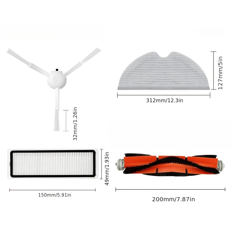 17-Piece Accessory Kit Compatible For Xiaomi Mi Home 1C/STYTJ01ZHM Robot Vacuum