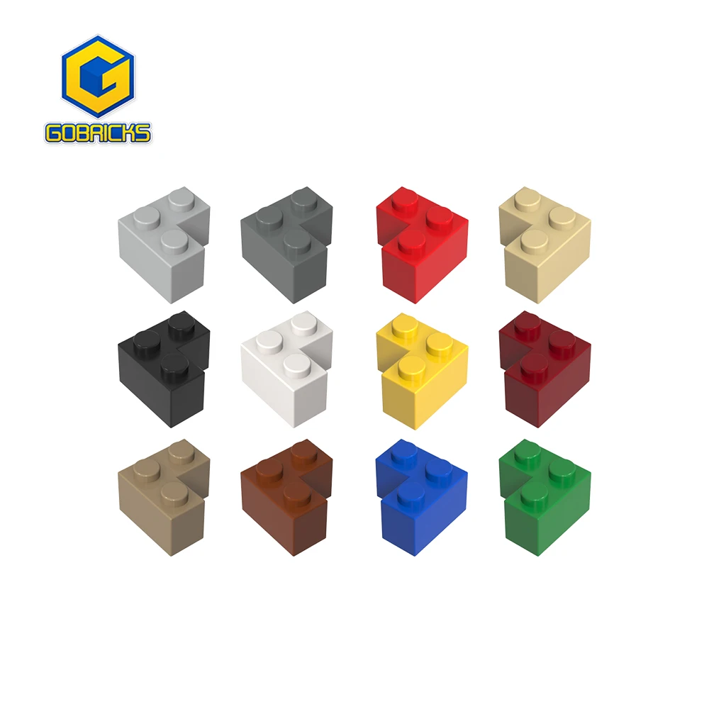 

Gobricks 100 шт. 2357 строительные блоки кирпич 2x2 детали угловой DIY совместим с MOC высокотехнологичная образовательная пластиковая детская игрушка для мозга