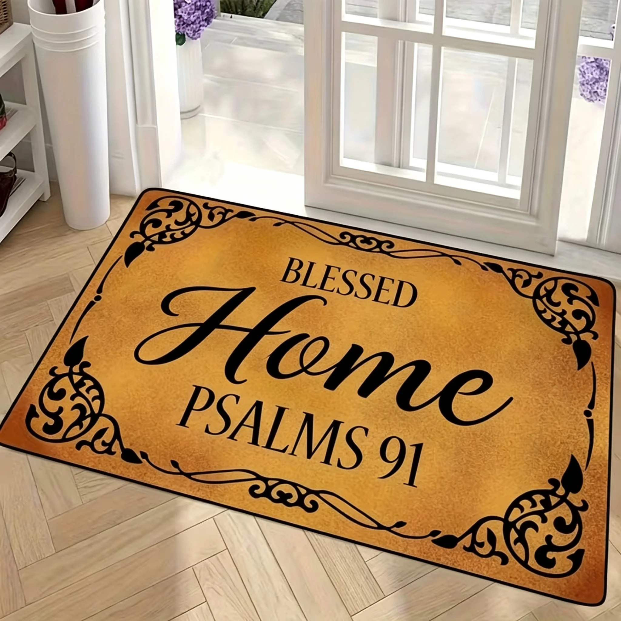 A Minimalist Letter Design Welcome Entrance Mat, Anti-Fatigue Kitchen Mat, Comfortable Standing Running Rug, Home Decoration, Autumn Decor