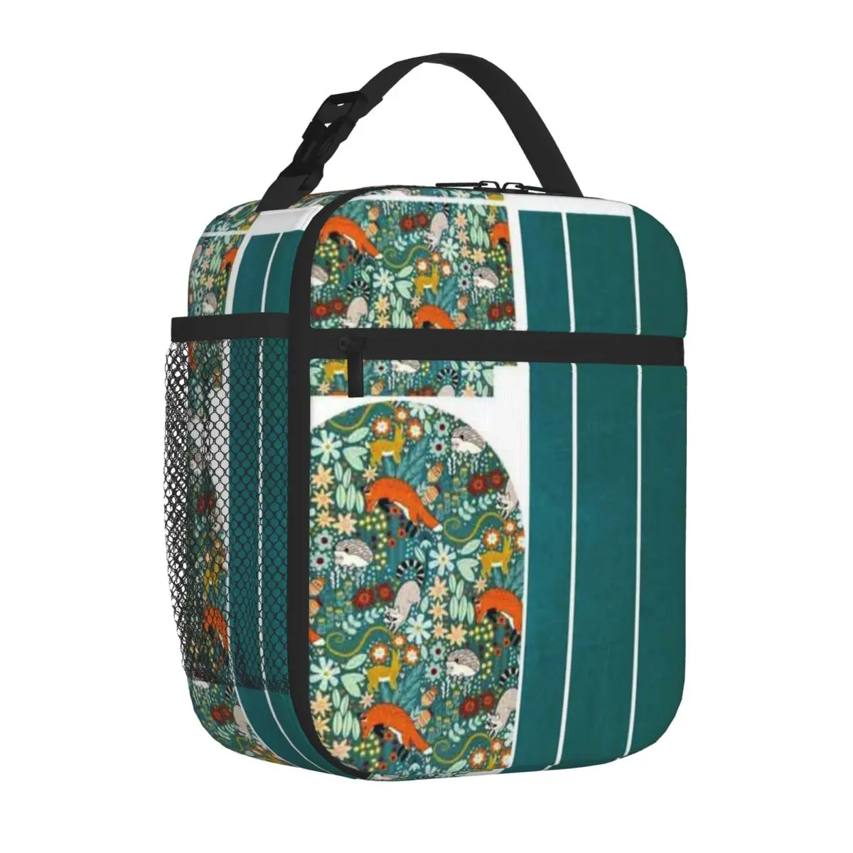 Bestselling Textured Woodland Pattern Denim Style Picnic Lunch Bag Hospital Visiting Cooler Lunch Bag