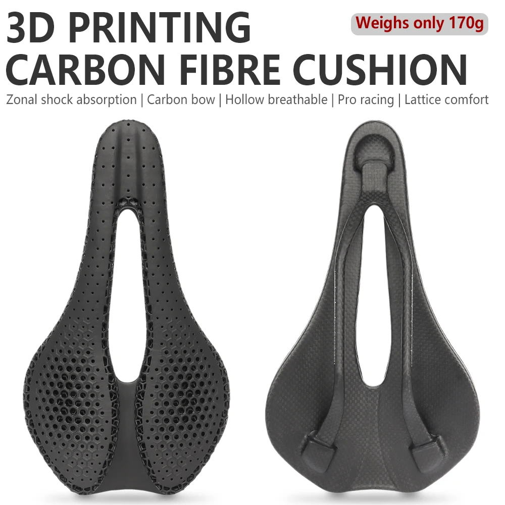 TTPRO 3D Printed Carbon Bicycle Saddle Ultralight Breathable Racing Bike Seat Cushion MTB Road Bike Cycling Parts