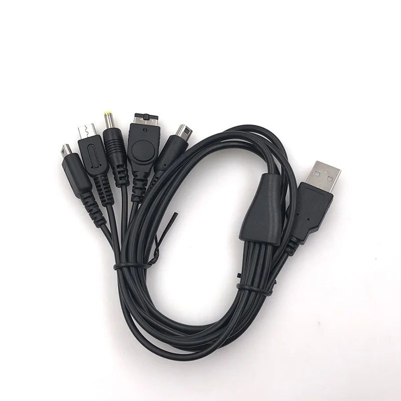 5 في 1 كابل شحن USB لنينتندو جديد 3DS Xl DS Lite Ndsi Ll Wii U كابل الشاحن لنينتندو GBA SP لسوني PSP 1000/2000