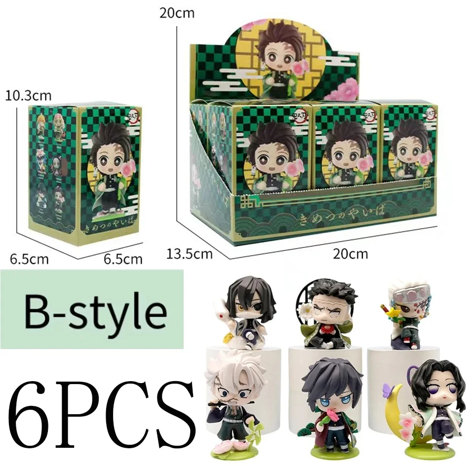 Q-version Demon Slayer Anime blind box Ghost Doll Tanjiro Nidouzi Inosuke Zenizu Doll Action Model Toy Christmas Birthday Gift