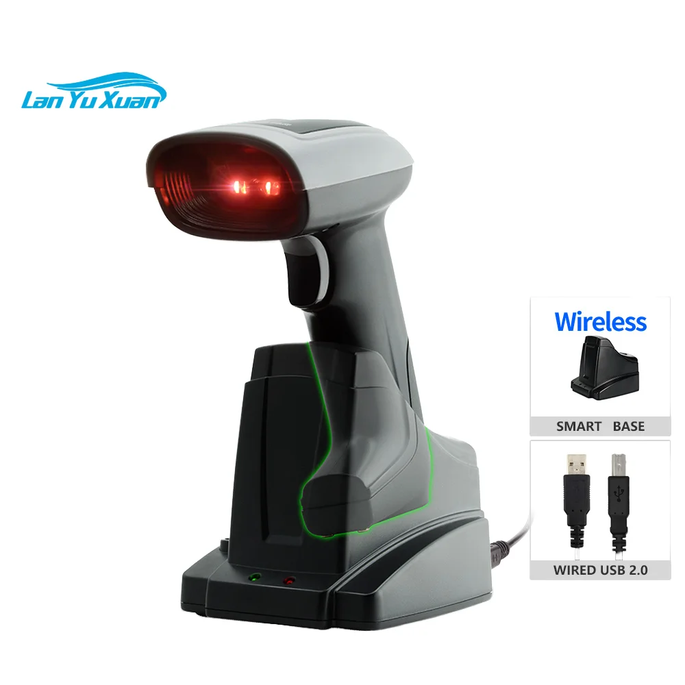 Qr 1D 2D Bar Code Reader Wireless Android Handheld Scanner  Barcode  Blue Tooth With Charging Cradlememory Stock X-1901B