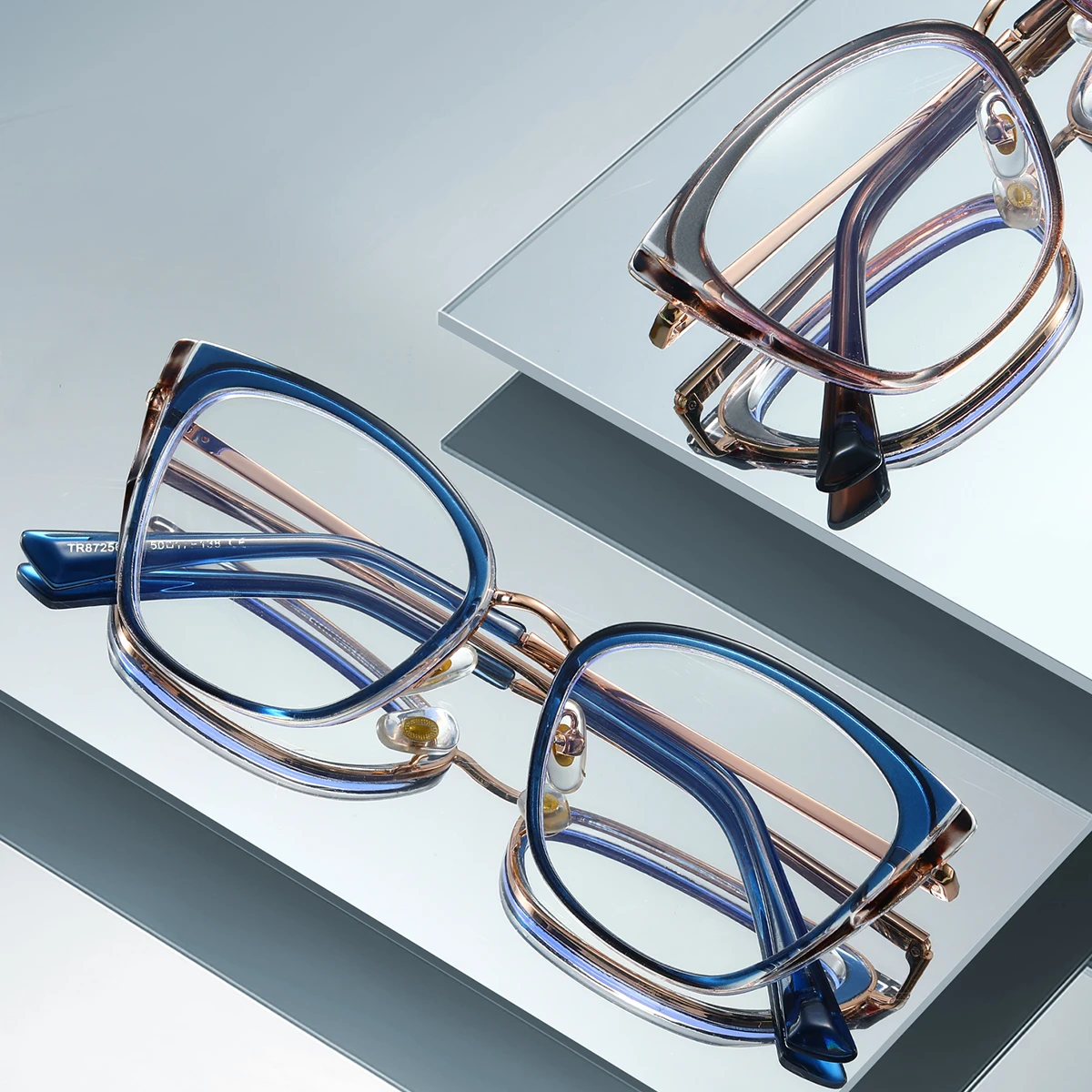 JMISUS Women Square Prescription Glasses Acetate Front Metal Arms Design Progressive Lenses Photochromic Optical Eyeglass