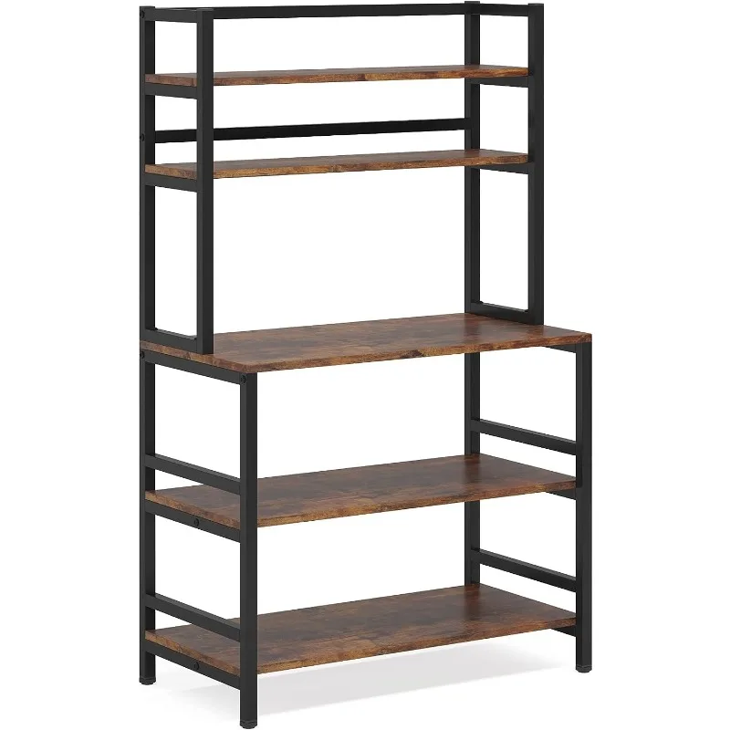 

Tribesigns 5-Tier Kitchen Bakers Rack with Hutch, Industrial Microwave Oven Stand, Free Standing Kitchen Utility Storage Shelf