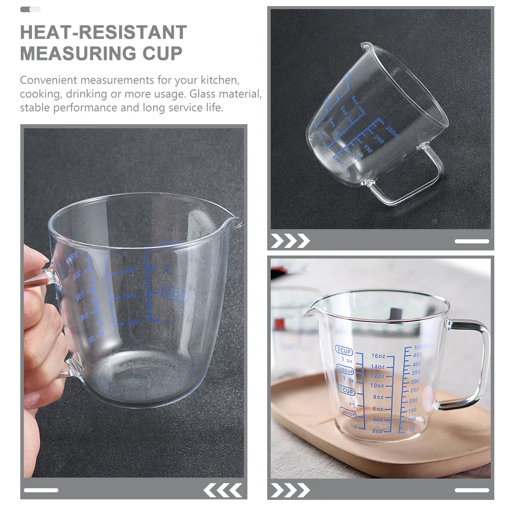 

2 шт. мерный стакан, стеклянные мерные стаканчики для жидкости, большая емкость, кухонные градуированные стаканчики, точные весы, аксессуары для выпечки