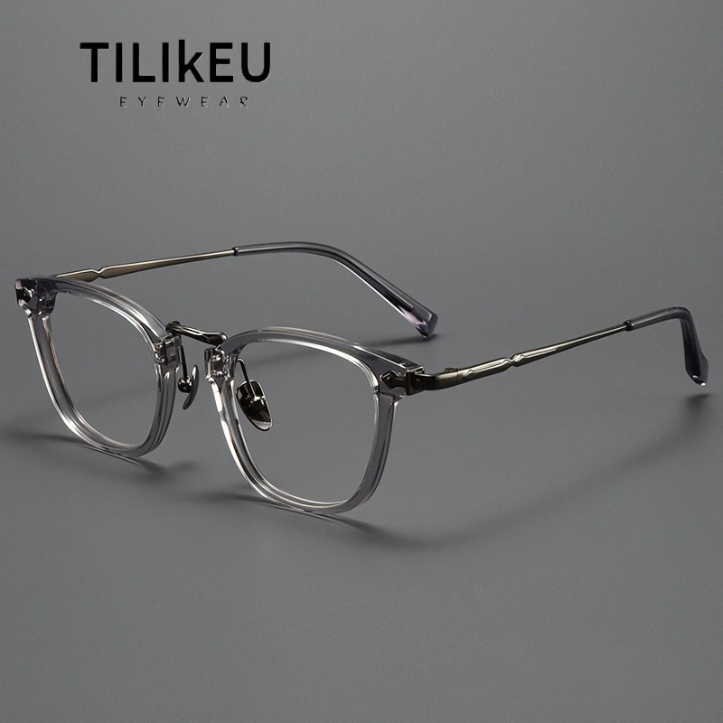 High Quality Pure Titanium Frame MIES Vintage Acetate Glasses Frame Men Women Myopia Prescription Eyewear Luxury Brand Spectacle