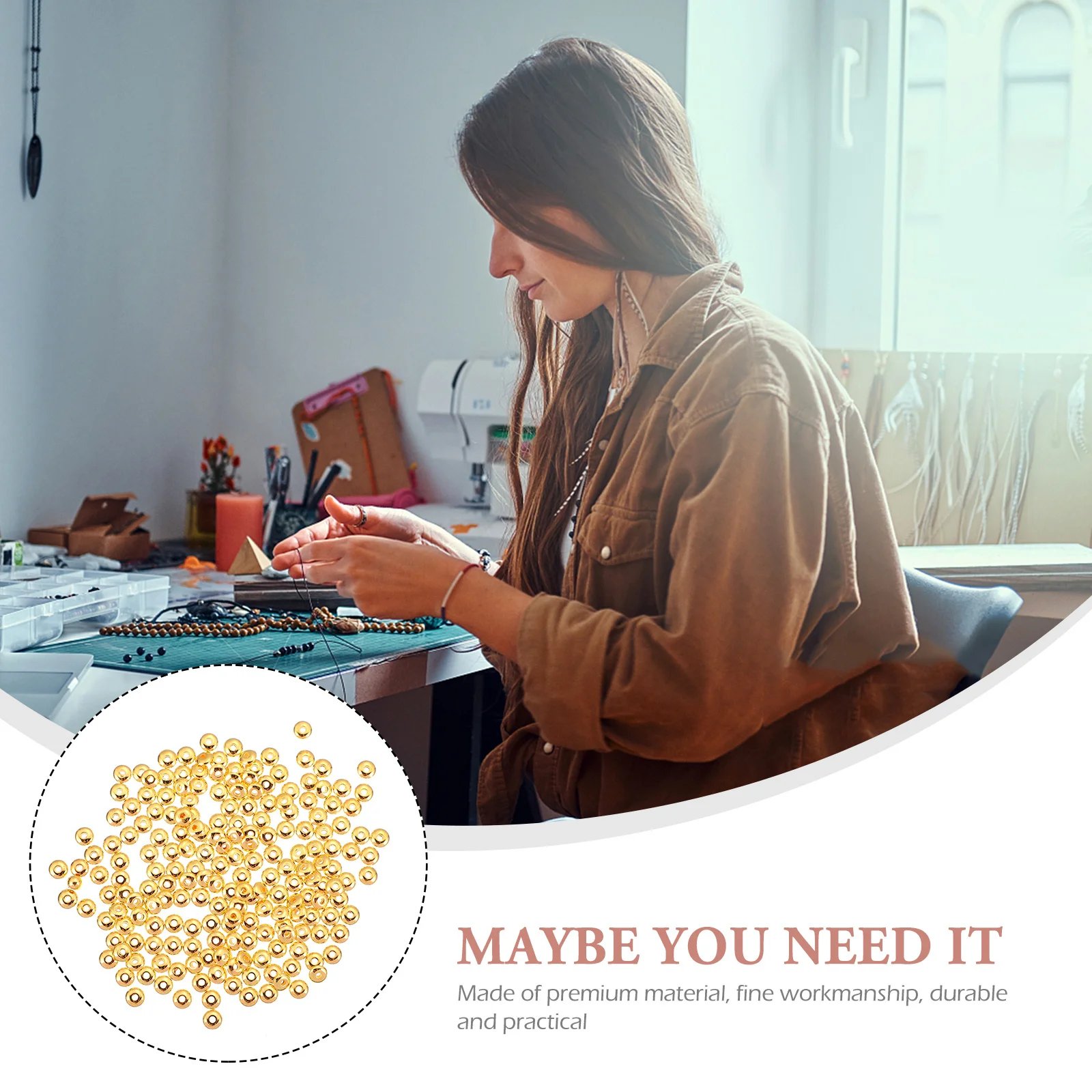 

1000 Pcs Bracelet Necklace Metal Dangle Bead Findings Travel Plated Spacer Beads