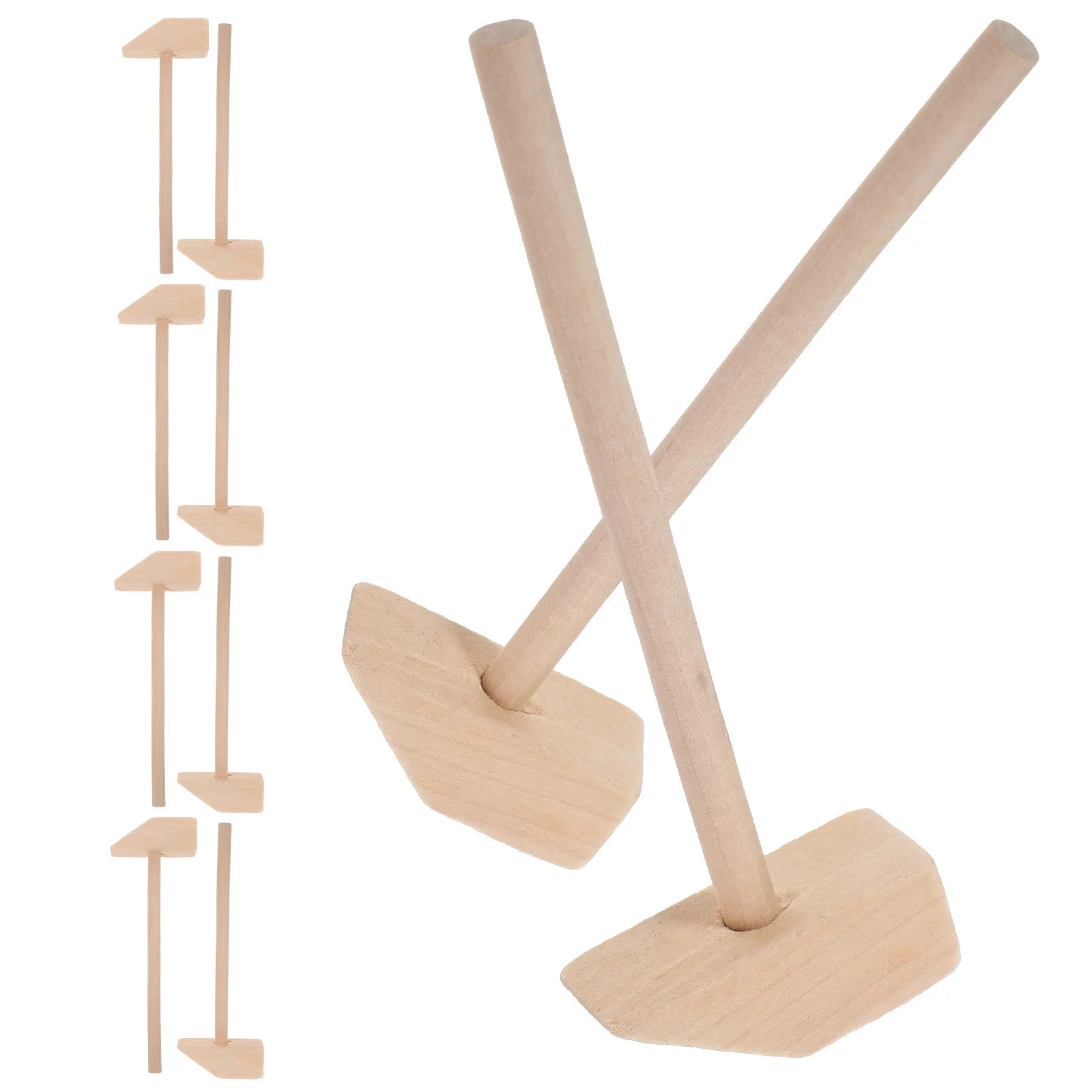 10 قطعة مطارق خشبية صغيرة المطارق الخشبية الصغيرة للأطفال المطرقة خفيفة الوزن قصف لعبة أداة ملحق الطرف #4