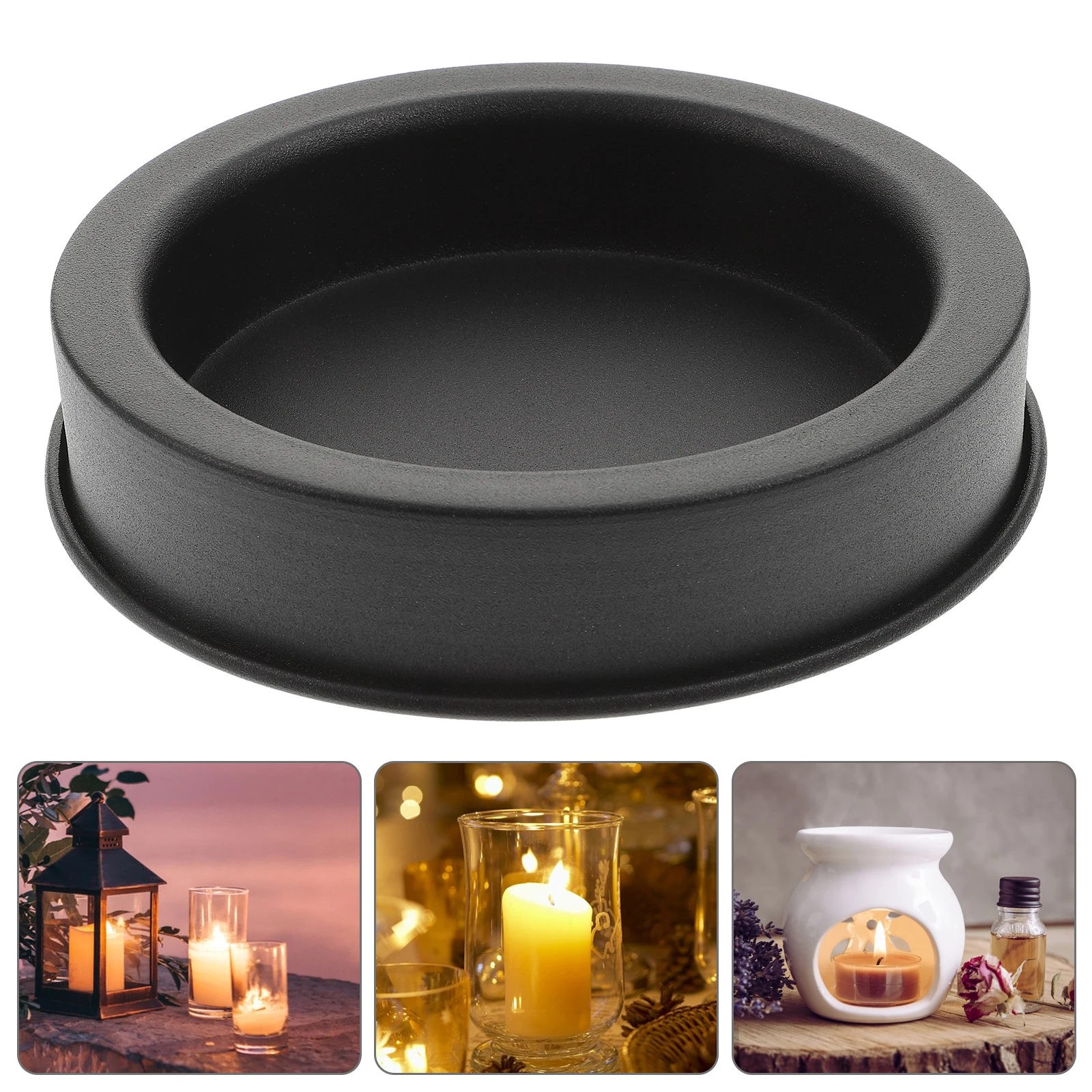 

1pcs Holder Tray Plate Iron Metal Candlestick Vintage Home Decor Heat Resistant Easy Clean Stand Display