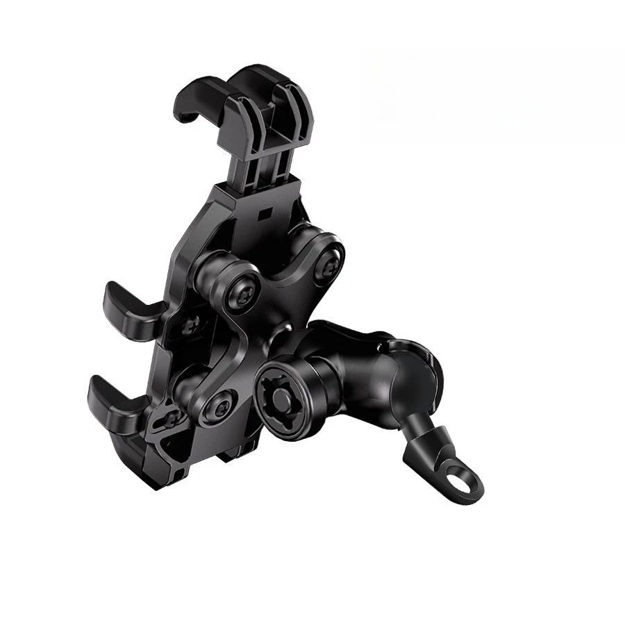 Motorcycle Bike Phone Holder with Shock Absorber Bicycle Handlebar Rearview Mirror Mount Anti-theft Shockproof Phone Bracket