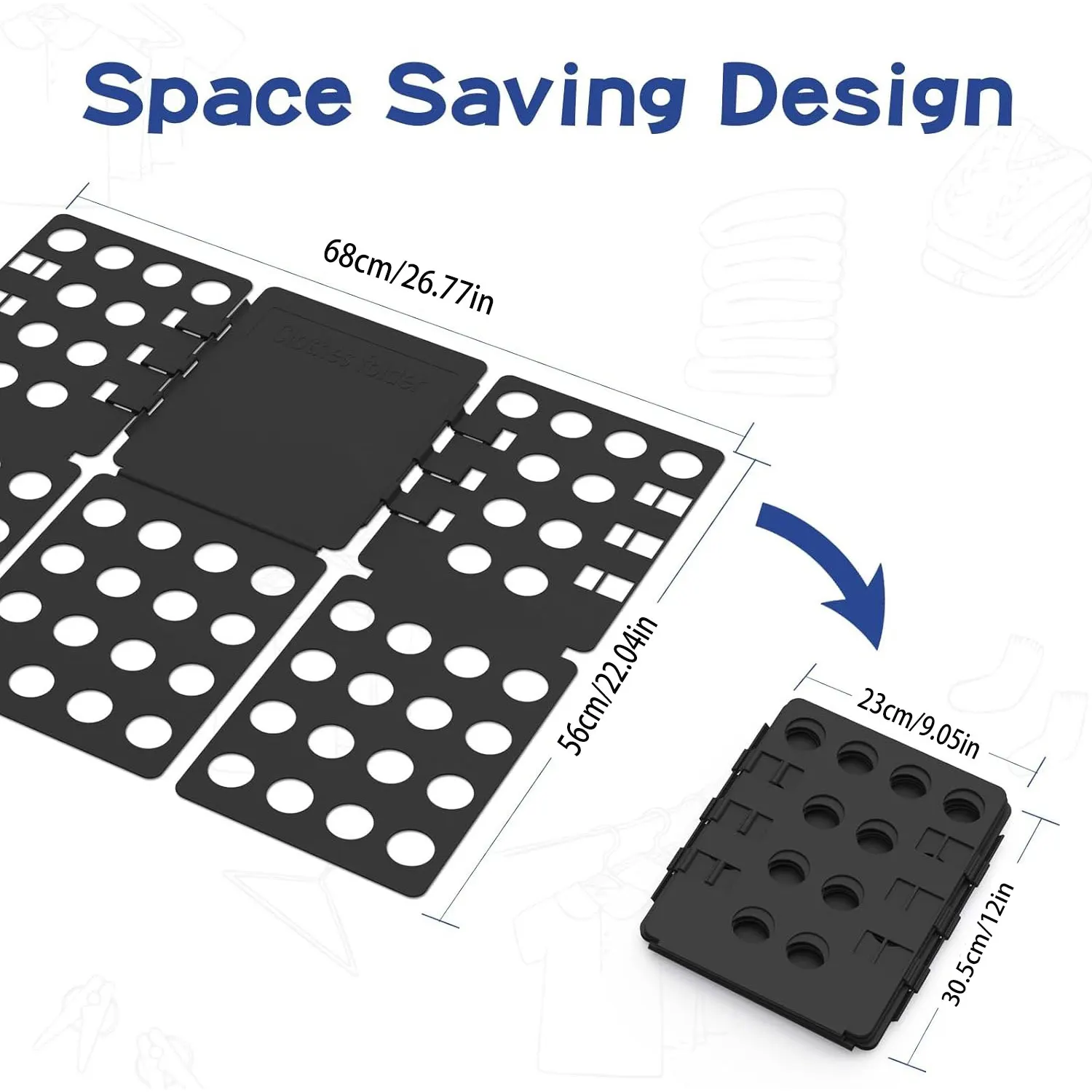Fast Easy Plastic Shirt Folding Board Clothes Folder Laundry Storage Organizer Tool for  Adults Household Travel Gift image 5