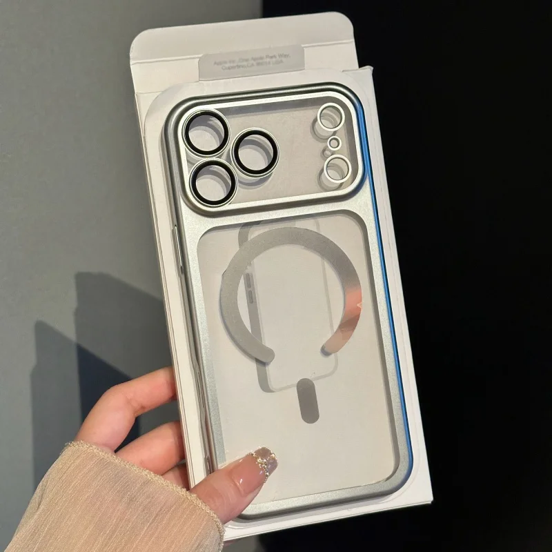 Luxury Ultra Thin Matte For Magsafe Case for iPhone 17 Air 16 15 14 13 11 12 Pro Max Plus Wireless Charging Translucent PC Cover