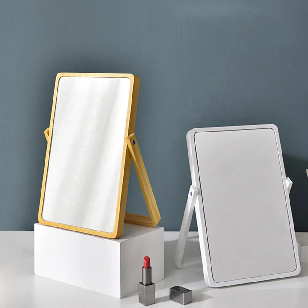 

Компактное деревянное настольное зеркало с гладкой поверхностью, долговечное, идеальный подарок для дочери, подруги, для домашнего туалетного столика