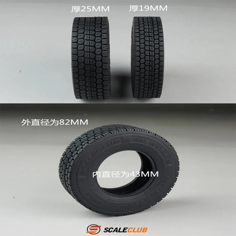 

Scaleclub 1/14 Truck Simulation Road Tires For Tamiya Lesu For Scania Man Actros Volvo Car Parts Rc Truck Trailer Tipper