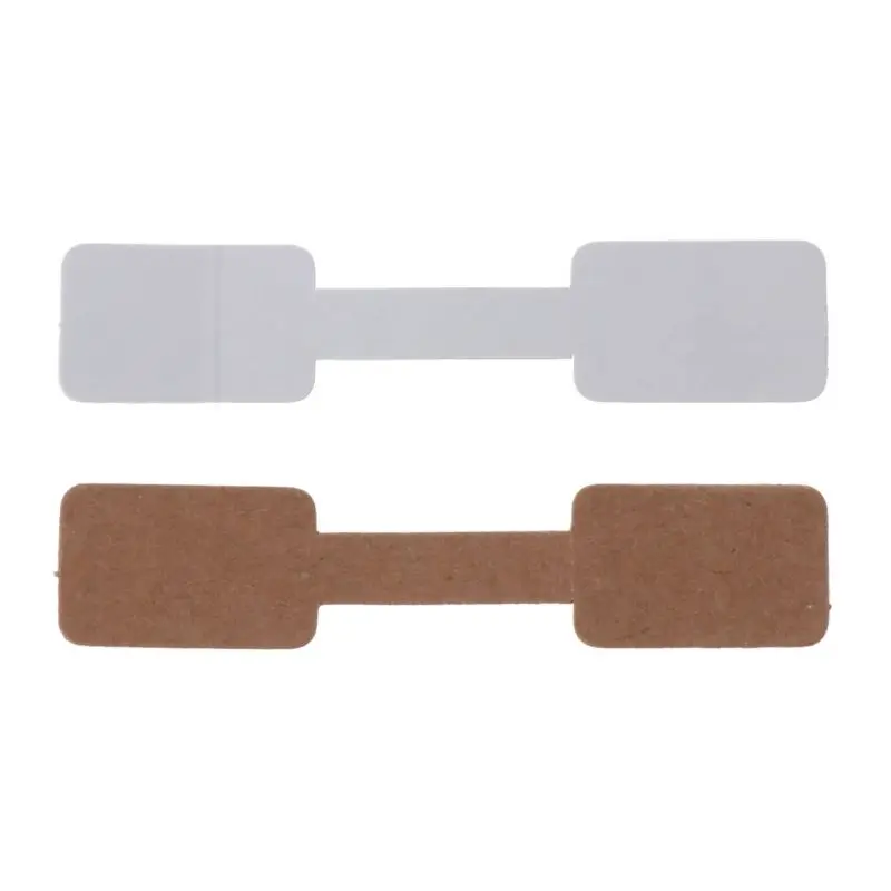 E15E 52Pcs Jewelry Display Label Self-adhesive Short Dumbbell Ring Ring Size Tags