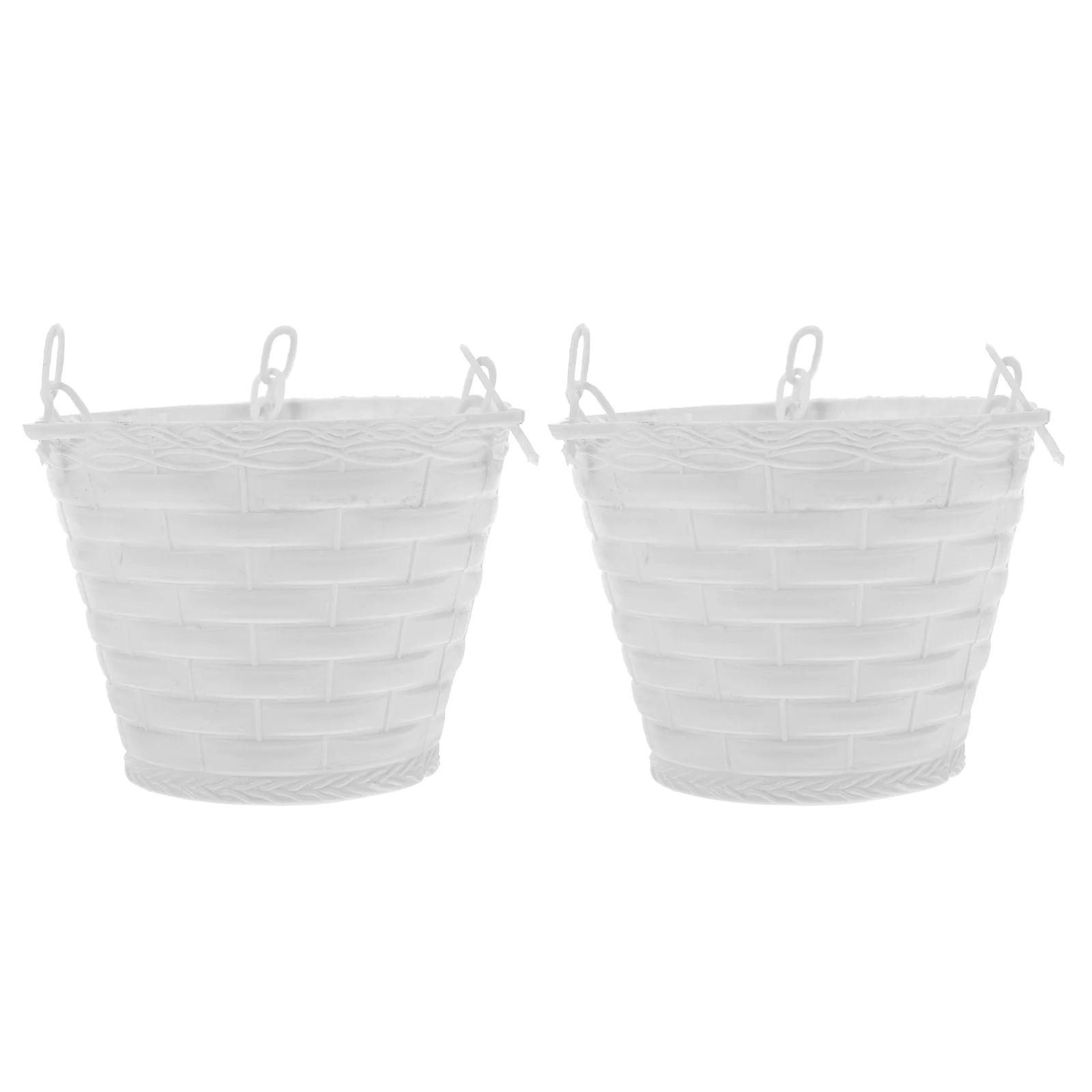 

2 Pcs Artificial Flower Pot Hanging Baskets Pots for Plants Indoor Plastic Planter Holder with Hook
