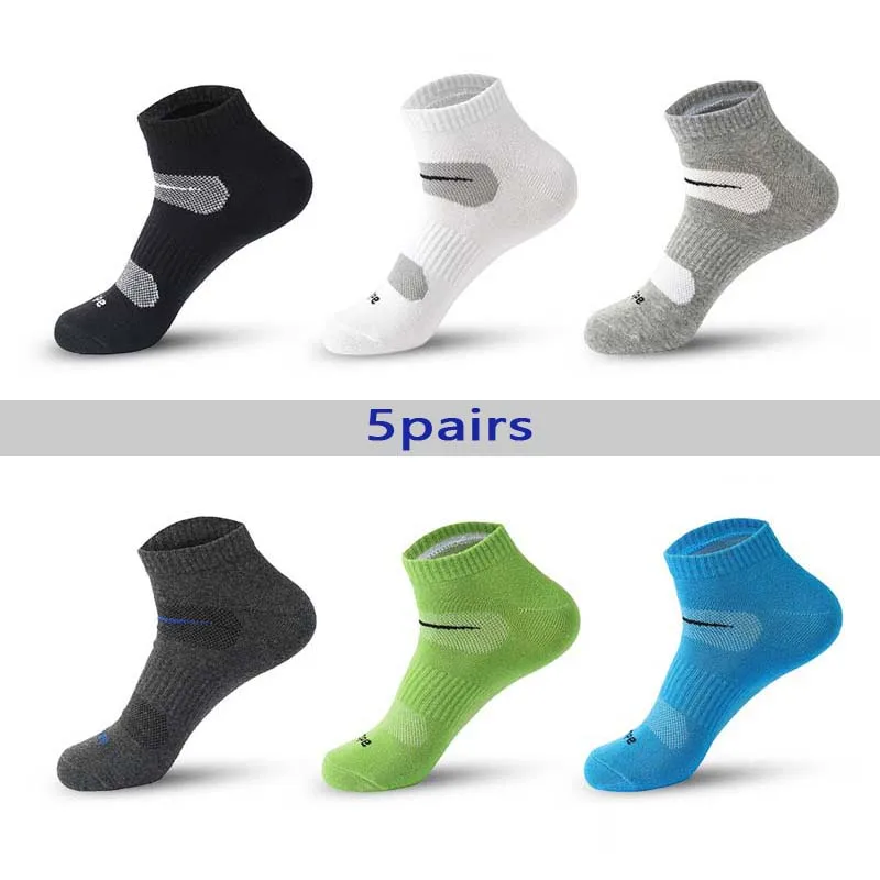 Calcetines deportivos de algodón para hombre, medias transpirables informales, de alta calidad, regalo, talla grande 38-45, 5 pares