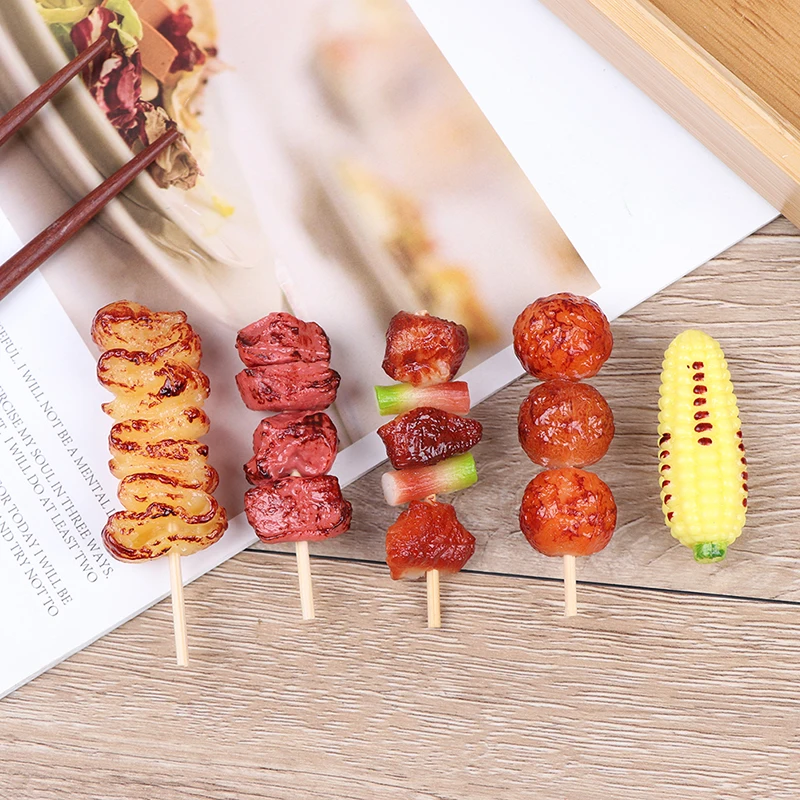 1pc Mini Simulation BBQ Miniature For Doll House Kitchen Decoration Crafts Toys For Children Pretend Play Food Toy