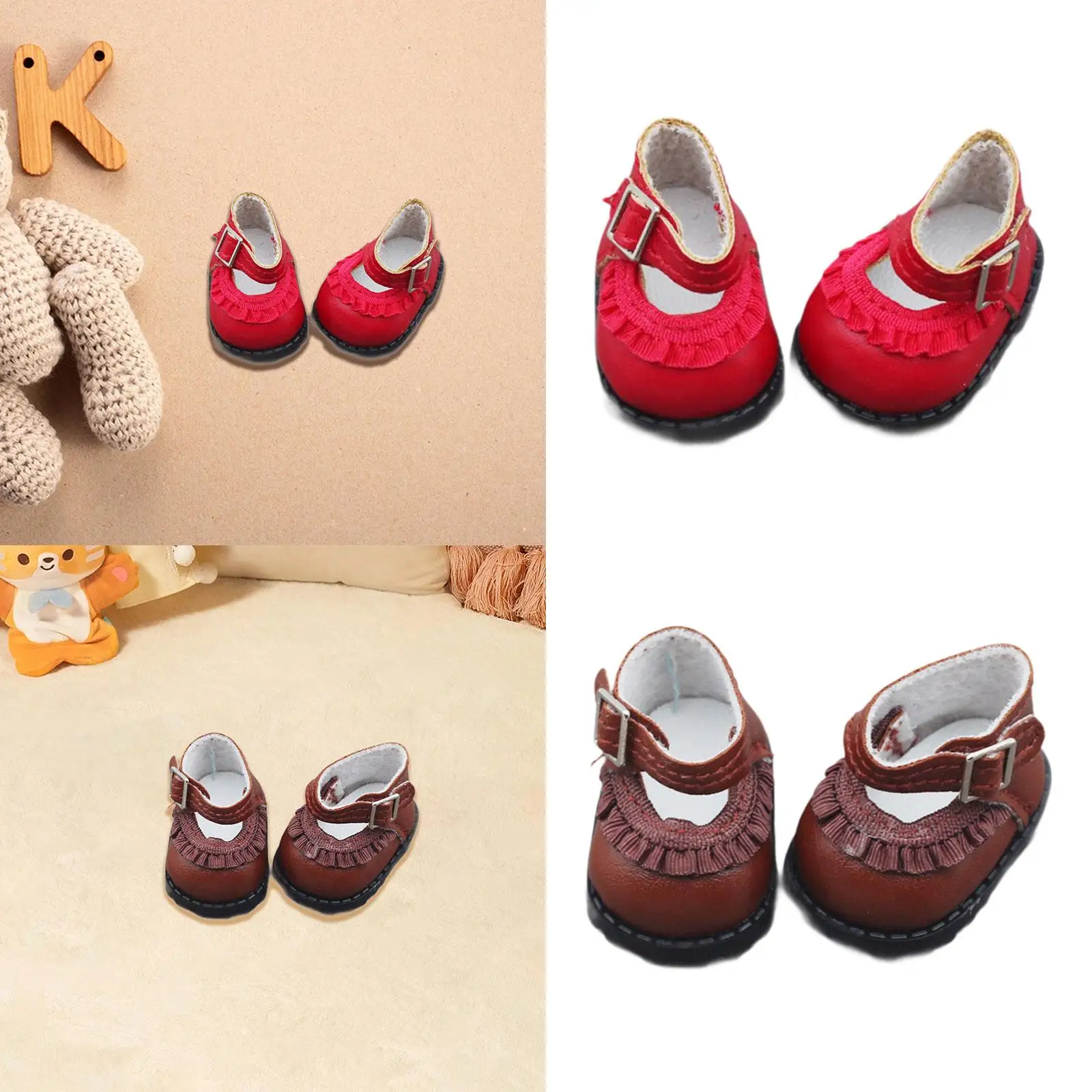 Mini Doll Shoes Comfortable Elegant Dress up Toy for 15cm 17cm Doll Age 5 6 7 8 Little Girls Gift DIY Crafting Making Doll Toys