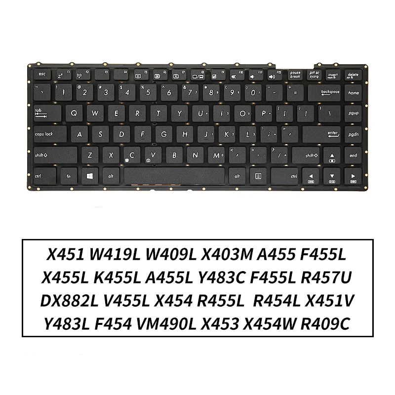 NEW Original Laptop Replacement Keyboard For Asus X451 X451V A455 A455L W409L F454 X451E R455L W419L K455L F455L Y483L