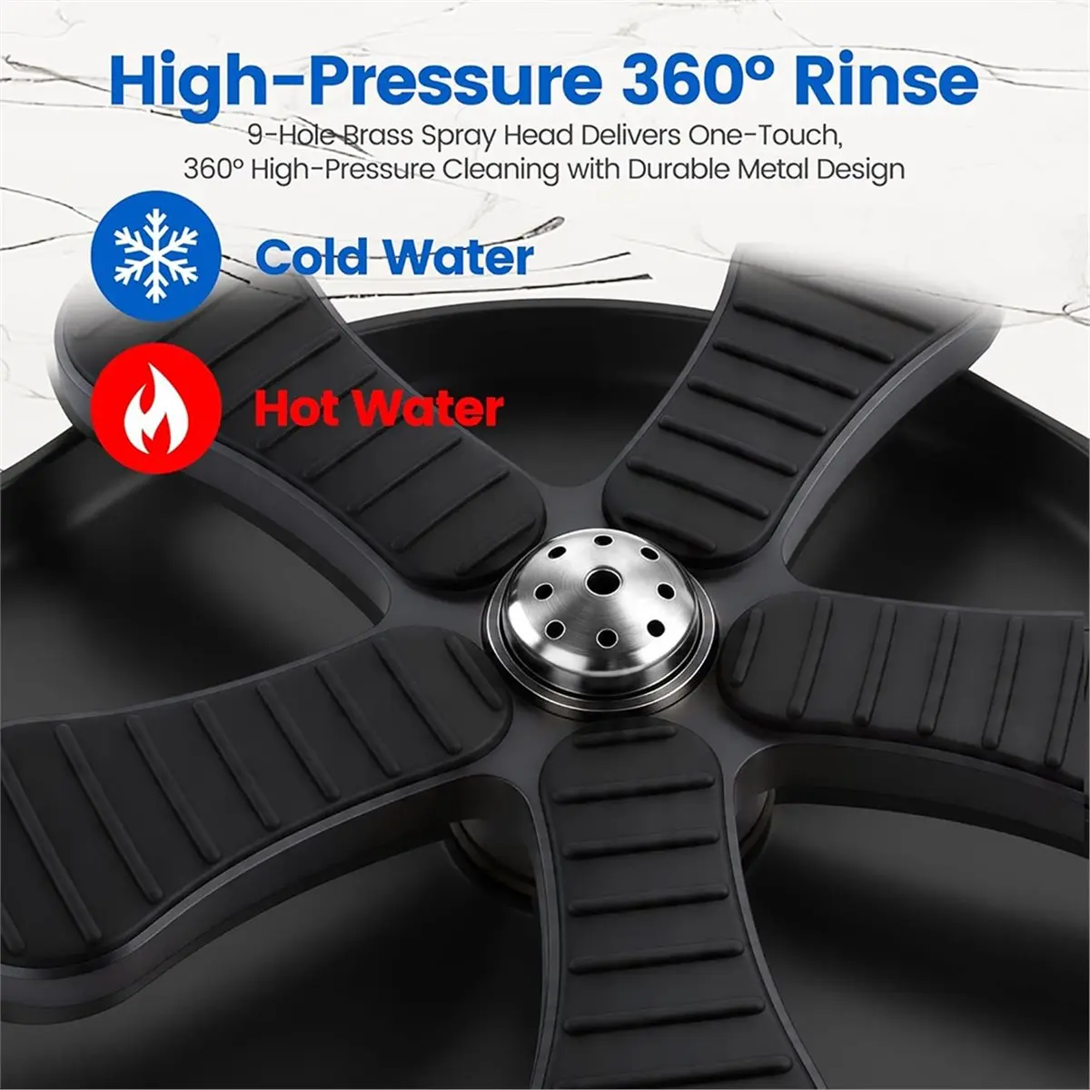 High Pressure Cup Washer with Stainless Steel, Universal Cup Cleaner with US-Standard 9/16
