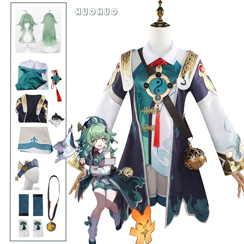 Huohuo Costume Cosplay Parrucca Gioco Honkai: Star Rail Dress Uniforme Fantasma Volpe Cappello Coda Scarpa Vestito Xianzhou Luofu Carnevale di Halloween