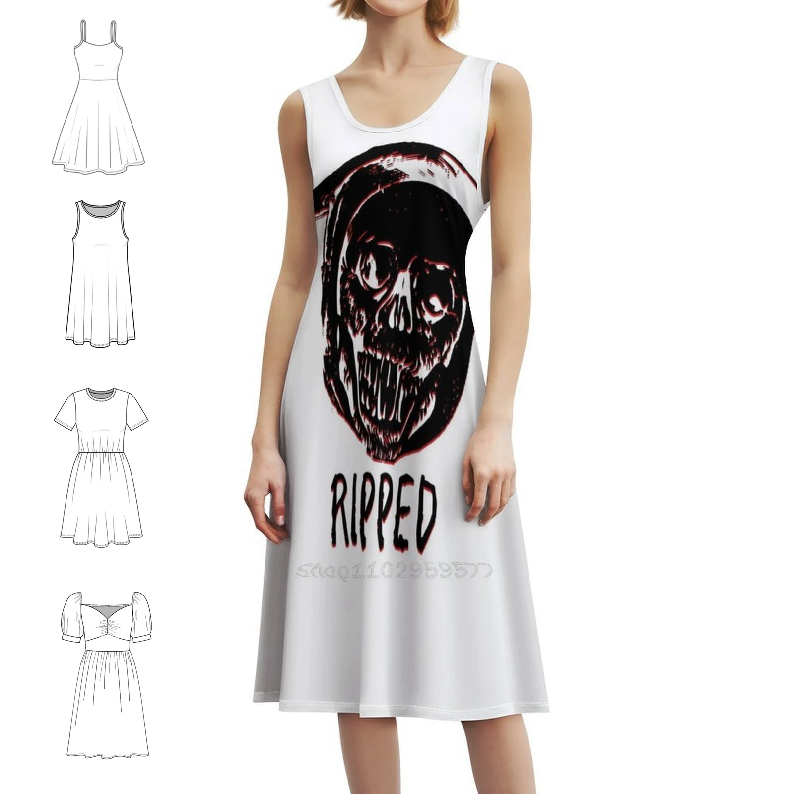 

Женская уличная одежда с рваным лицом, праздничное платье, модная клубная одежда с принтом для женщин, рваное лицо, жуткое лицо, ужасы, женский