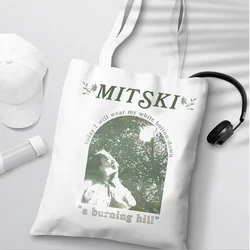 Mitski-Be the 카우보이 쇼핑백, 에코 주트 백, 볼사 쇼핑용 가방, 재사용 가능, 주머니