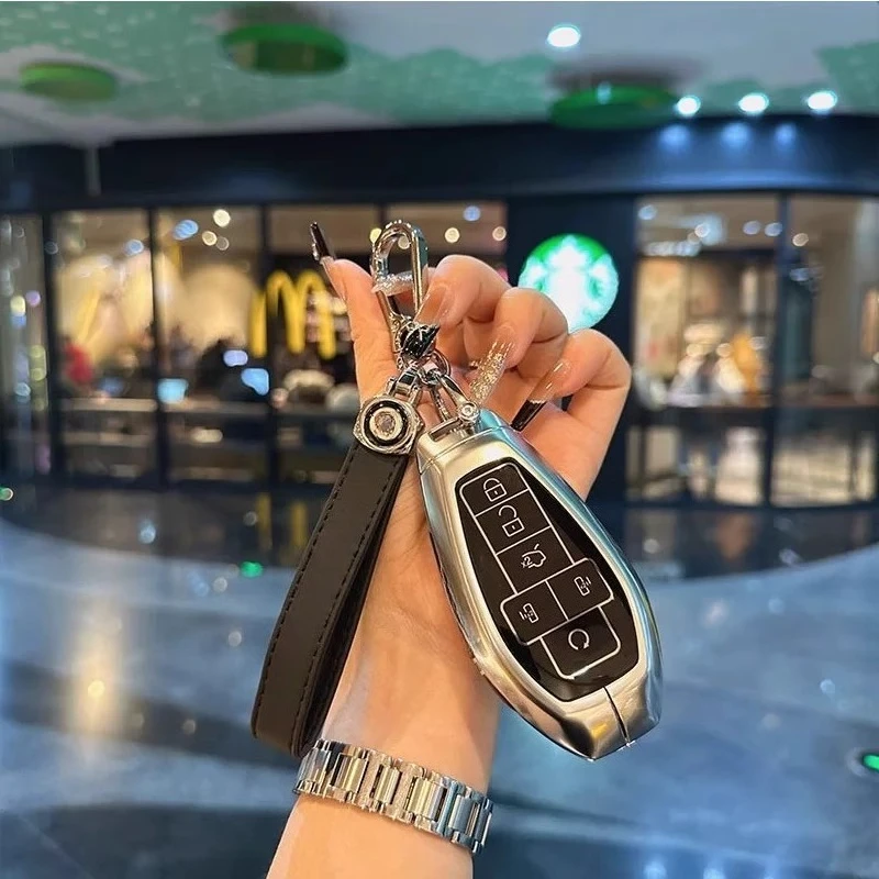 

aluminum alloy For 2025 Tengshi D9 Key Protection Cover 25 New D9dmi Luxury Flagship Car Metal Buckle Shell