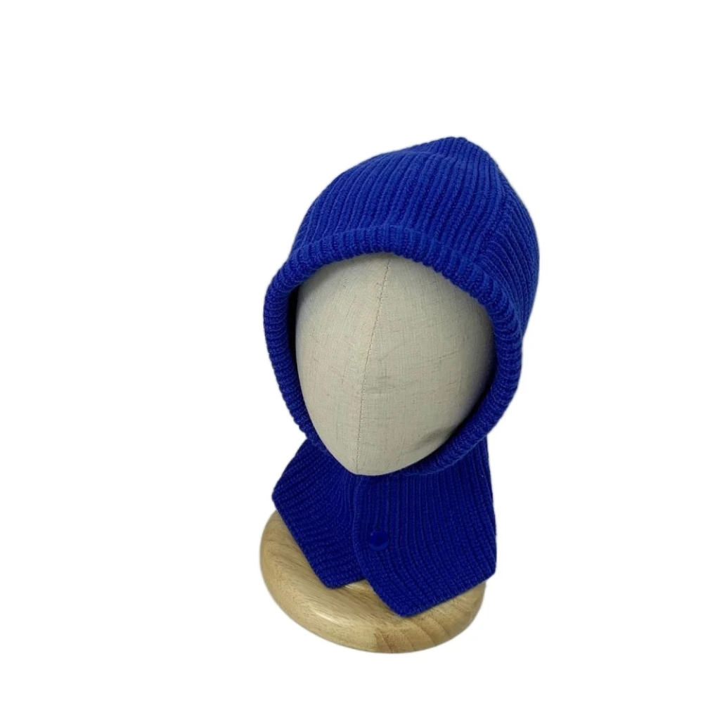 

Cute Korean Style Scarf Hat Set Solid Color Elastic Knitted Woolen Hat Windproof Thickened Ear Protection Cap Girls