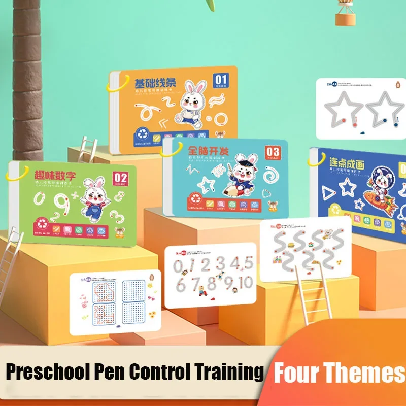 

Magical Tracing Workbook Montessori Training Book Reusable Magic Practice Copybook Children 0-6 Years Books