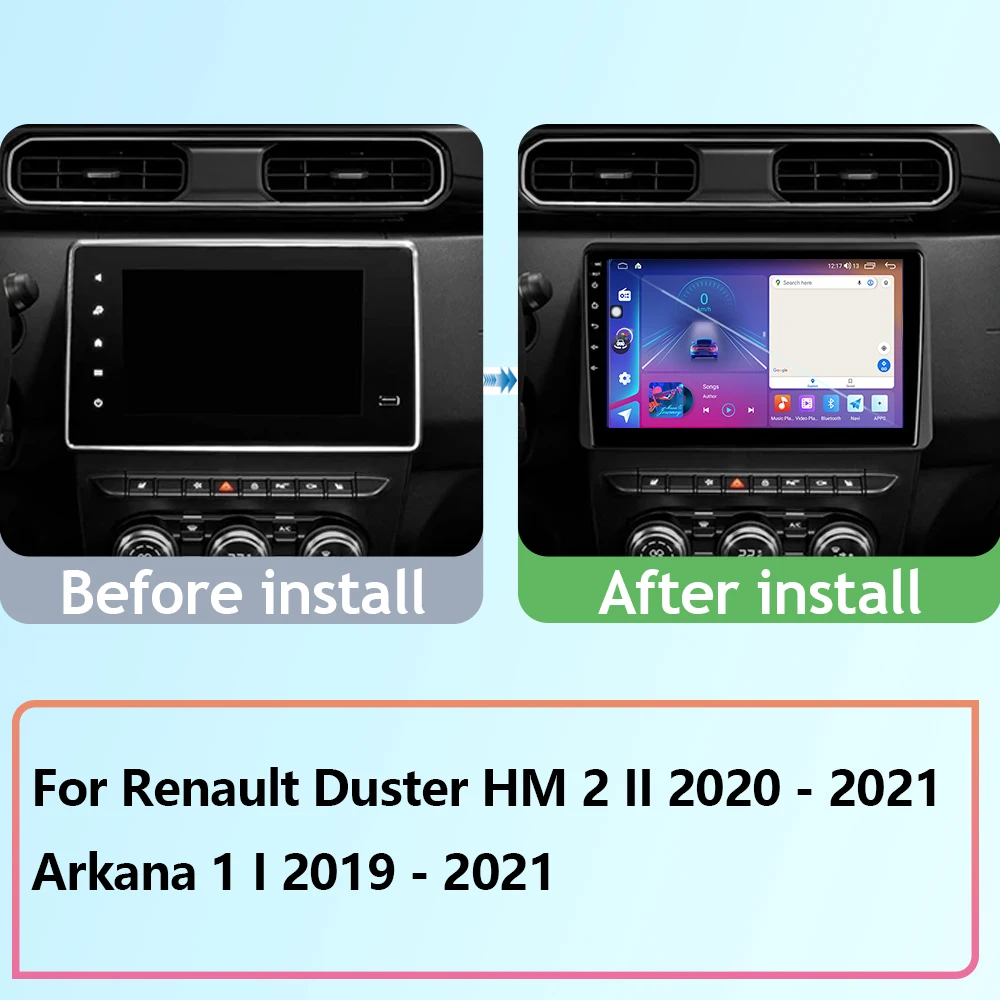 Car Android For Renault Duster HM 2 II 2020 - 2021 Arkana 1 I 2019 - 2021 Auto Radio Head Unit Multimedia Player Navigation WIFI