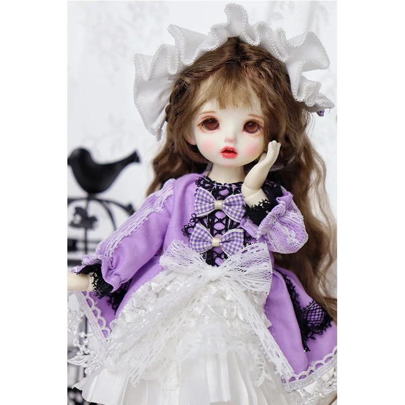 bjd doll clothes set for 1/3 1/4 1/6 size bjd dress for girl  cute purple dress doll accessories (two points)