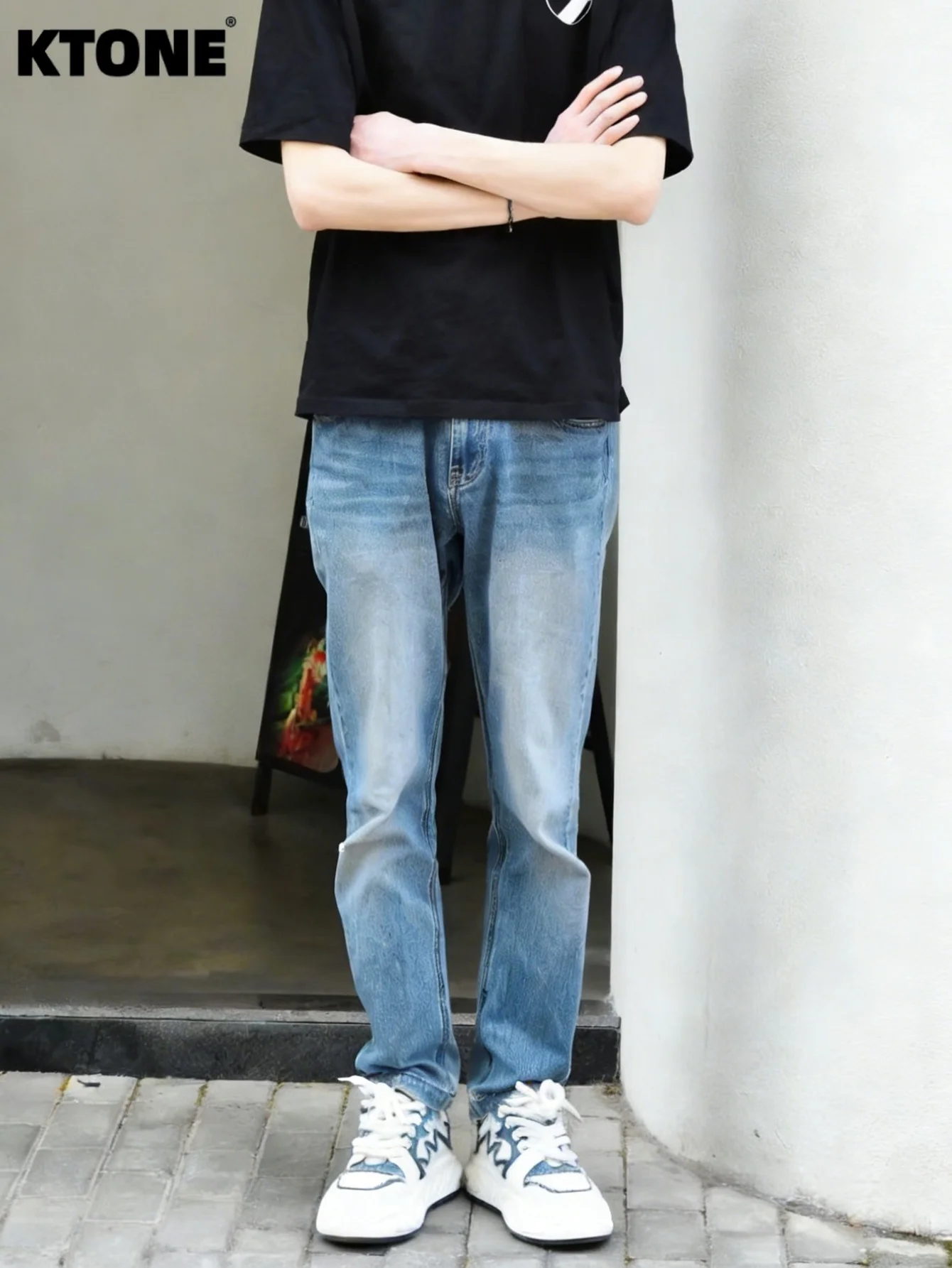 Gender Neutral Jeans Blue Slim Streetwear Jeans Y2K Drip For Dating No accessories or belts included